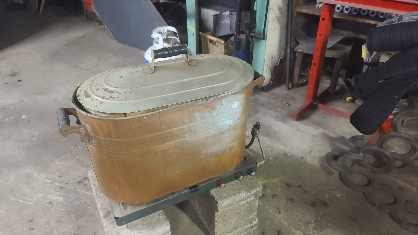 Large camp pot ready for a heavier meal