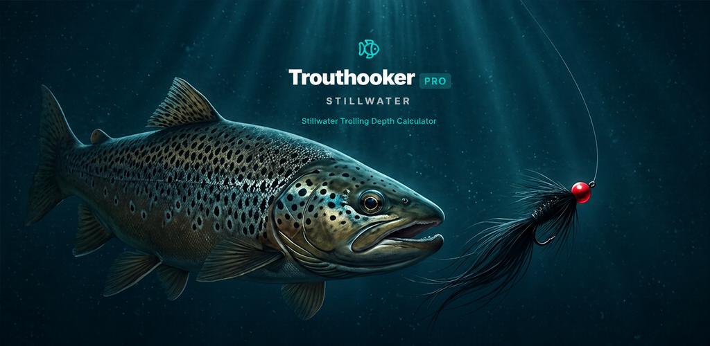 Trouthooker PRO Stillwater Trolling Depth Calculator feature graphic