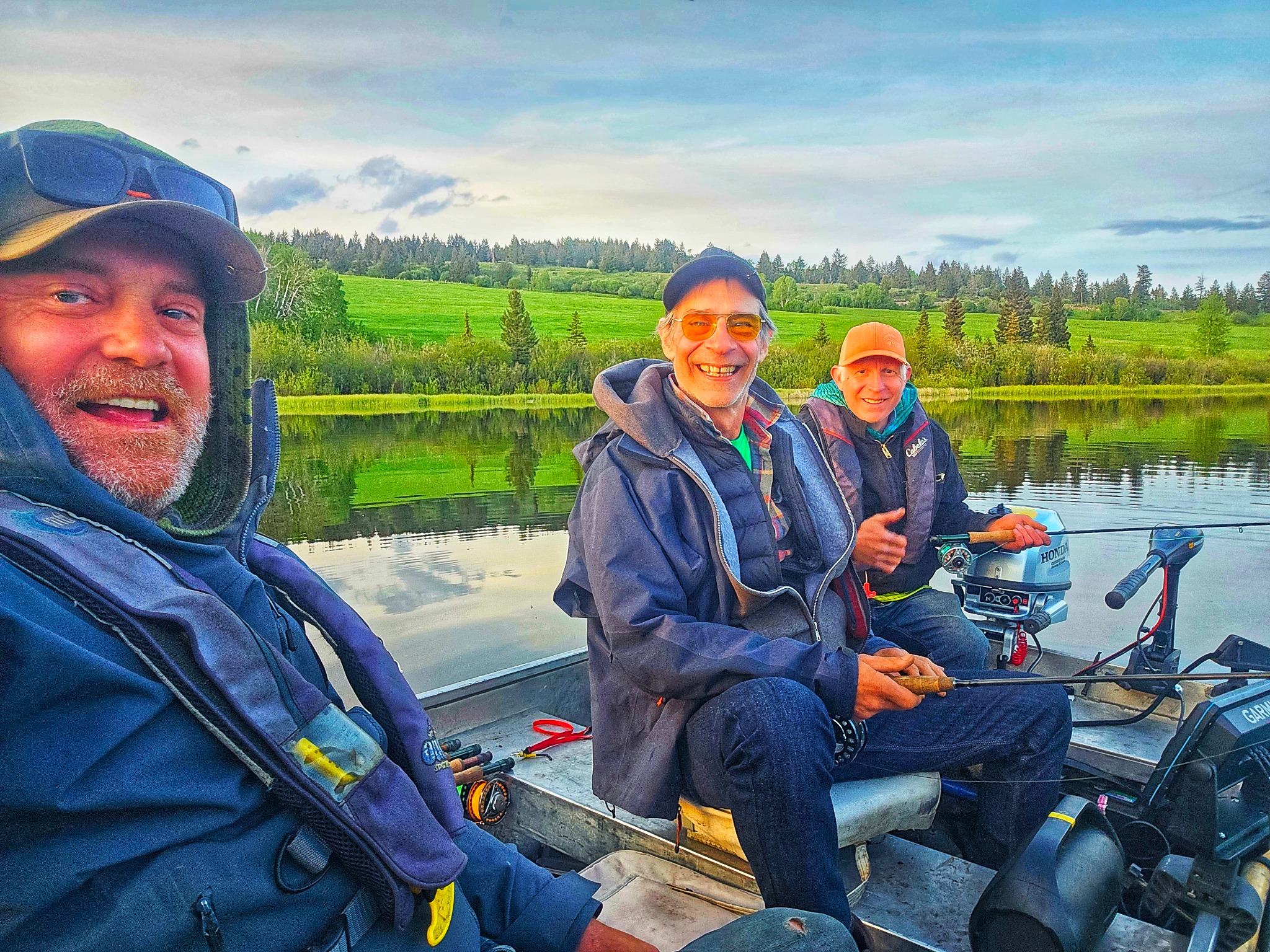 Rainbow trout brought to hand on a stillwater session
